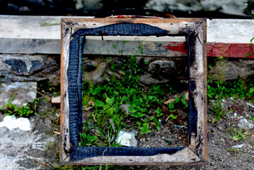 broken window in the garden