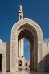 Fototapeta na wymiar Minaret at the Grand Mosque in Muscat