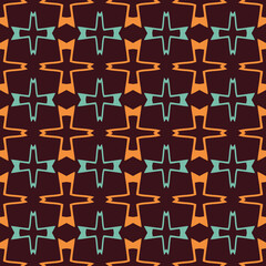 Seamless pattern with ethnic geometric ornament.