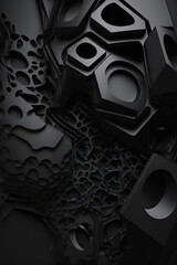 Abstract black luxury 3d wallpaper. AI