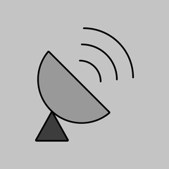 Sputnik antenna vector icon. Navigation sign