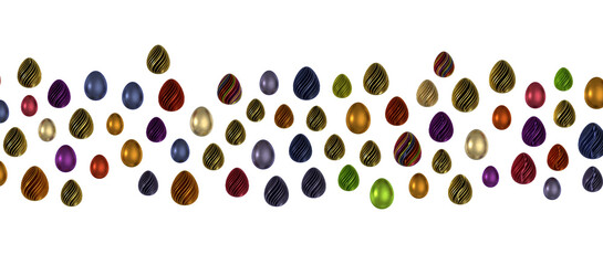 colorful eggs on white background