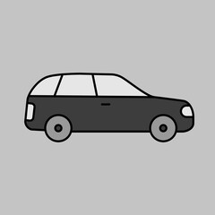 Station wagon grayscale vector icon