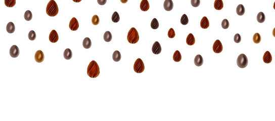 3d render illustration. Set of chocolate easter eggs