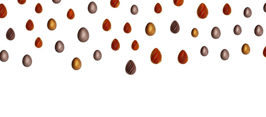 Golden easter eggs and specks, flecks
