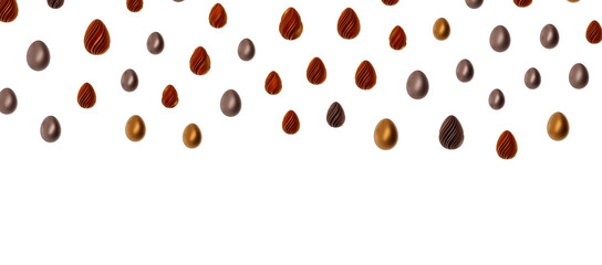 3d rendering of Easter elegant eggs with gold paint