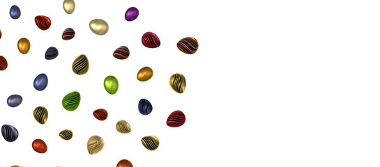 Perfect colorful handmade easter eggs isolated