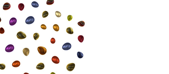 Perfect colorful handmade easter eggs isolated