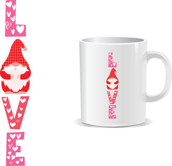 Happy valentine's day mug and t-shirt design vector