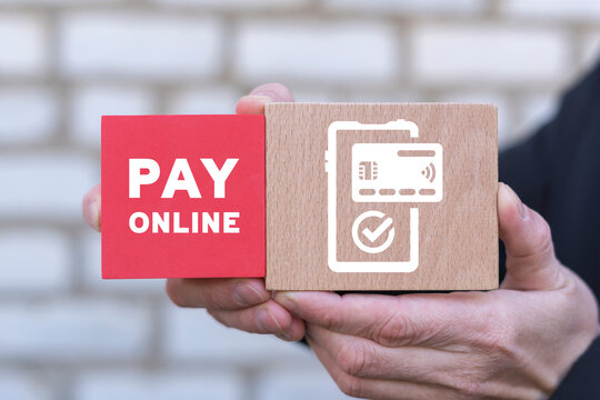 Pay online concept. Online payment money with mobile smartphone banking or credit card web service. Easy electronic bill mobile payments and transactions.