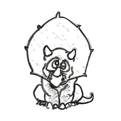 Sketch hatching unicorn. Wild animals.