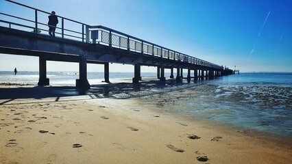 Obraz premium Muelle y marea baja // pier and low tide