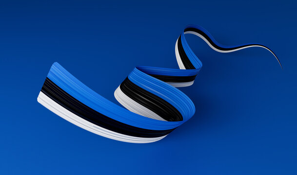 Estonia flag, 3d illustration on a Blue background