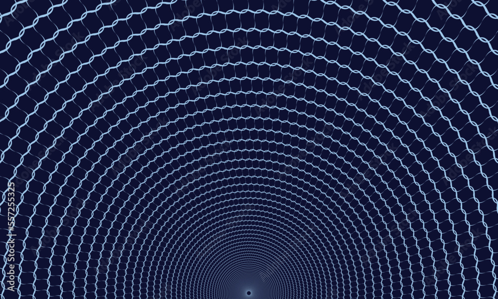 Fototapete half part of round as background. blue abstract vector circle frame with waves as logo or emblem. ci