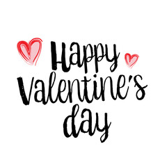 Obraz premium Happy Valentines Day typography poster with handwritten calligraphy text