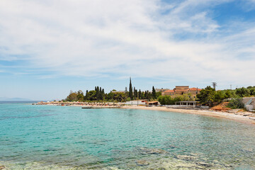 The beaches Scholes and Kaiki in Spetses, Greece