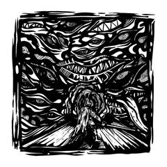 Isolated illustrations for streetwear design, merchandise, fashion, apparel or stickers and tattoos in vector format