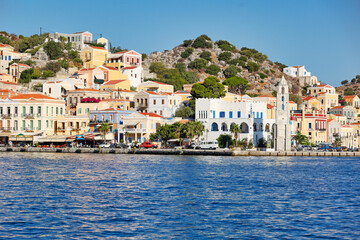 The beautiful port of Symi, Greece