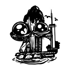 Isolated illustrations for streetwear design, merchandise, fashion, apparel or stickers and tattoos in vector format