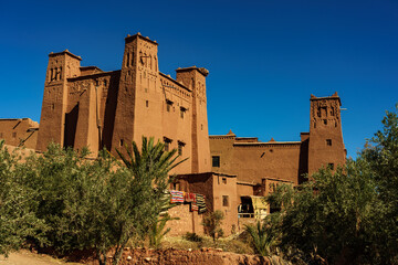 Fototapeta premium North Africa. Morocco. Ksar d'Ait Ben Haddou in the Atlas Mountains of Morocco. UNESCO World Heritage Site since 1987. The Kasbah