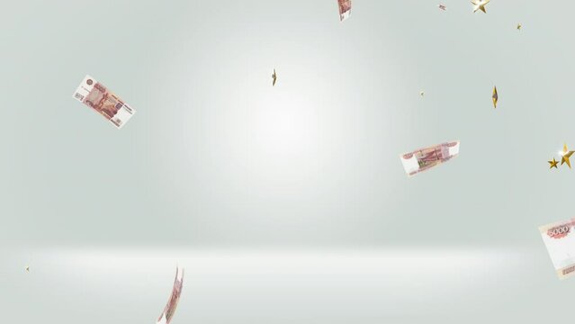 Five Thousand  Russian Ruble Bills 4k Background