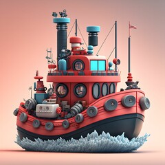 A quirky tugboat - obrazy, fototapety, plakaty
