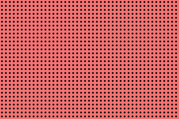 Obraz premium Seamless Large Texture of polka black dot pattern on red abstract background with circles. Suitable for textile, packaging, postcards, Wallpapers, banners. Colorful Christmas material for gifts