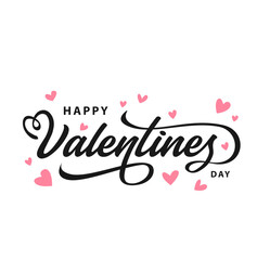 Obraz premium Happy Valentines Day typography poster with handwritten calligraphy text