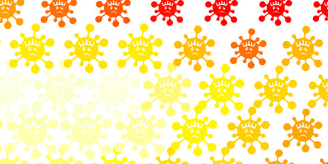 Light Orange vector pattern with coronavirus elements.