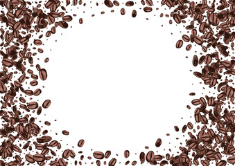 Black Grain Abstract Vector White Background.