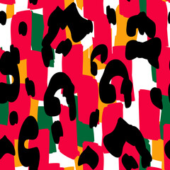 Graphite Leopard Vector Seamless Pattern. Ochre © Natallia