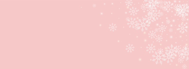 Golg Snow Vector Panoramic Pink Background.