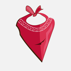 red bandana vector illustration (cowboy scarf)