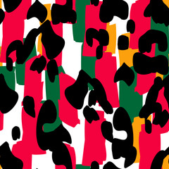 Burnt Jaguar Vector Seamless Pattern. Dirt © Natallia