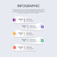 Vector infographic label design with icons. Business concept flowchart, diagram.
