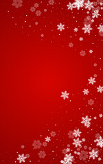 Obraz na płótnie Canvas Silver Snow Vector Red Background. Winter