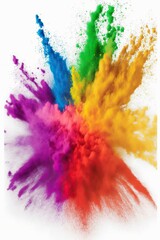 Holi powder color explosion isolated on white background