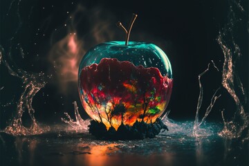 Dreamlike poison apple, fantasy art object