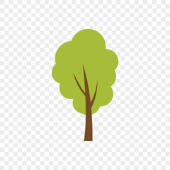 Simple tree icon. Forest and garden symbol. Vector illustration