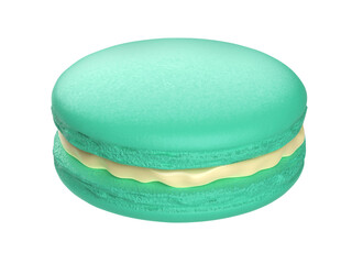 French macaron isolated on transparent background