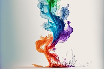 Naklejka premium Abstract colorful background with liquid smoke. Generative AI.