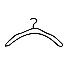Hand drawn silhouette of clothes hanger icon