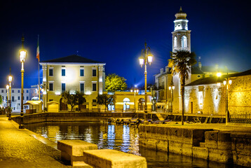 old town and port of Lazise in italy