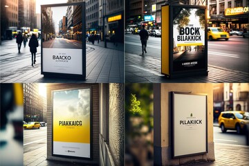 Blank place advertising screen. Poster mockup. Banner mockup. Billboard mockup. Light box showcase mockup.