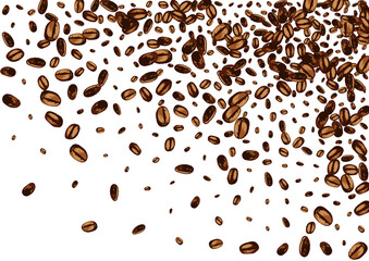 Black Grain Organic Vector White Background.