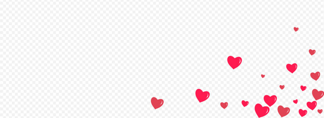 Burgundy Hearts Vector Panoramic Transparent