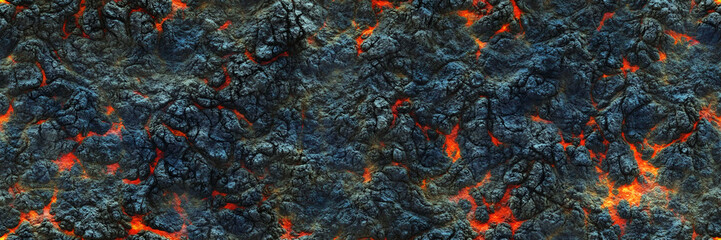 Obraz na płótnie Canvas Burning dark coal - red background of embers. High melting temperature. 3d illustration clipart