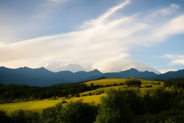 Mountains in the clouds