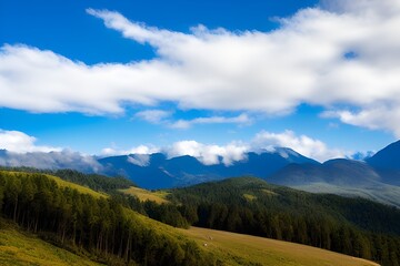 Fototapeta na wymiar Mountains in the clouds