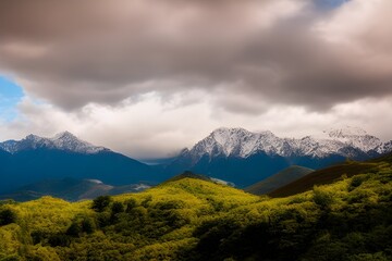 Fototapeta premium Mountains in the clouds